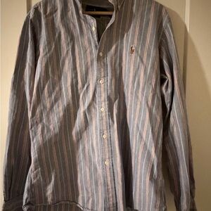 Ralph Lauren Blue and Pink Striped Casual Shirt